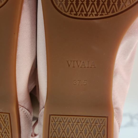 Vivaia Cristina Square Toe Lace-Up Satin Sneakerina Peach Blush EU 37.5 US 7 NEW - Picture 7 of 8